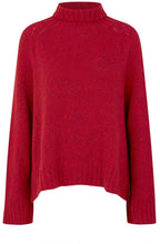 Fenoria Red Dahlia High Neck Chunky Jumper