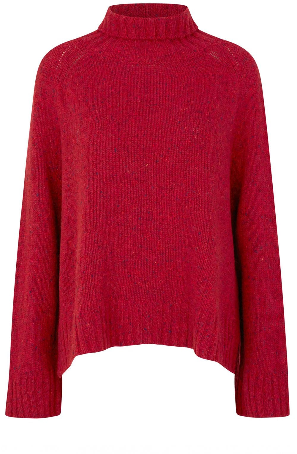 Fenoria Red Dahlia High Neck Chunky Jumper