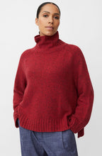 Fenoria Red Dahlia High Neck Chunky Jumper