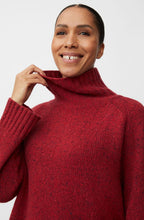 Fenoria Red Dahlia High Neck Chunky Jumper