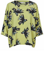 Fern Green Bird Print Becca Blouse