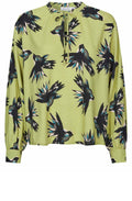 Fern Green Bird Print Bonitai Blouse