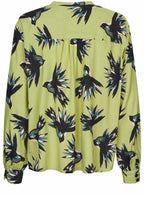 Fern Green Bird Print Bonitai Blouse