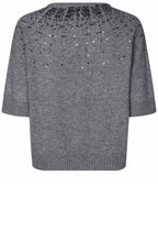 Feryssa Misty Grey Shimmer Neck Jumper