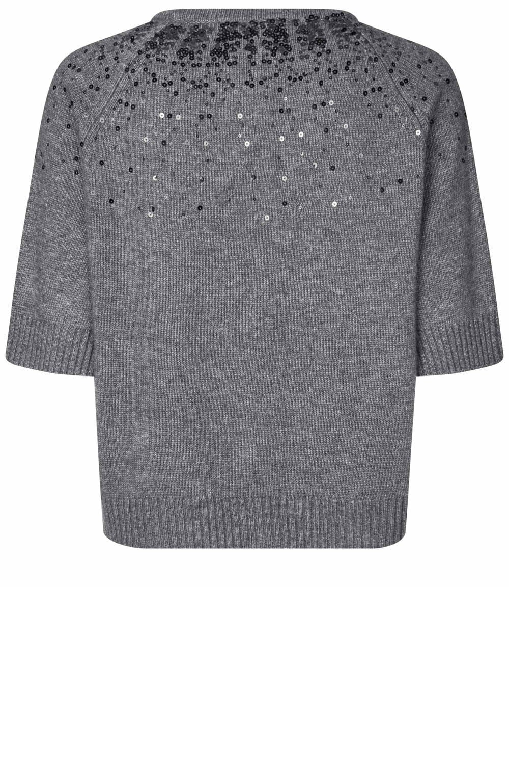 Feryssa Misty Grey Shimmer Neck Jumper