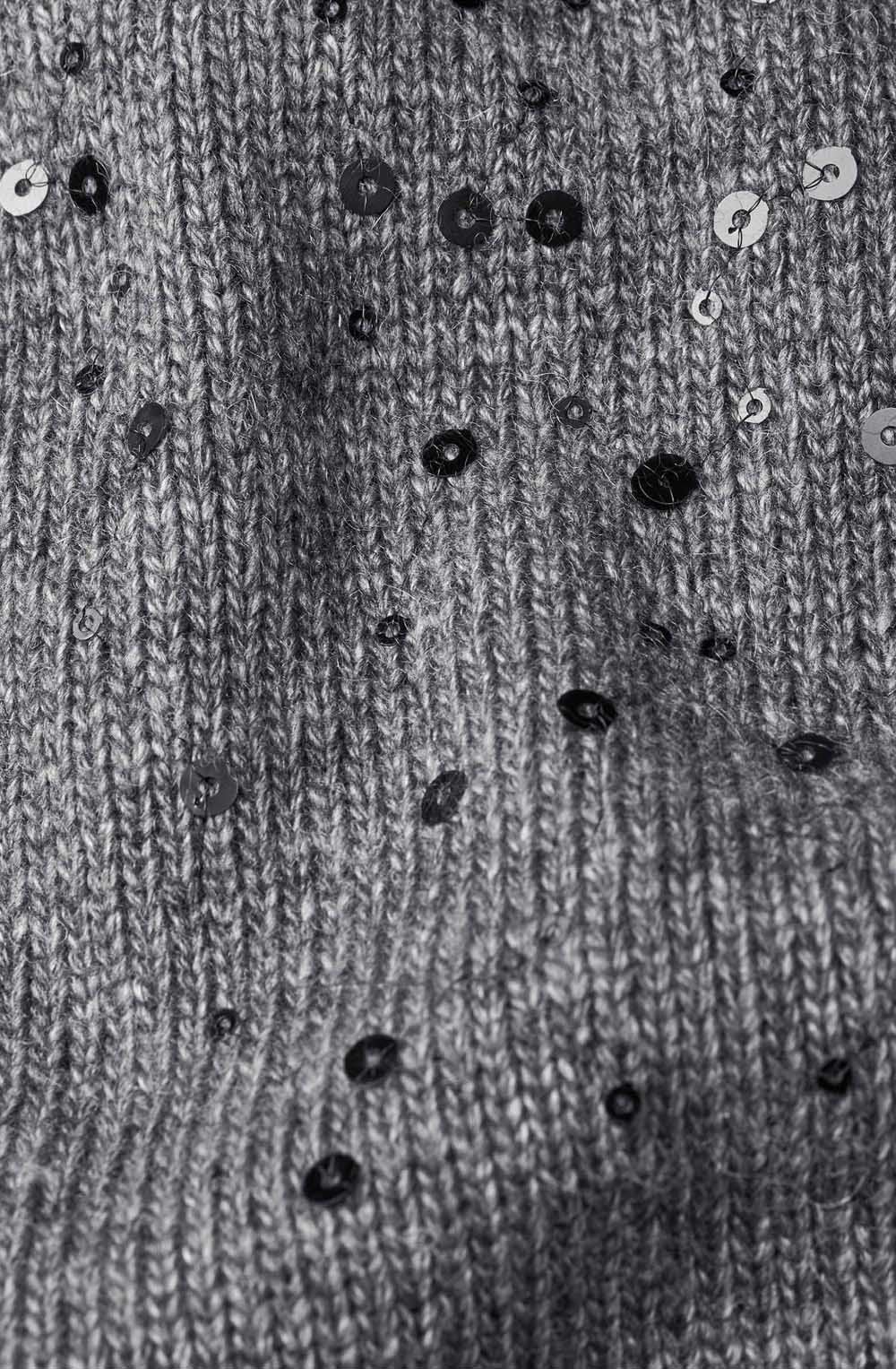 Feryssa Misty Grey Shimmer Neck Jumper