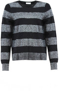 Filina Black Sparkle Striped Top