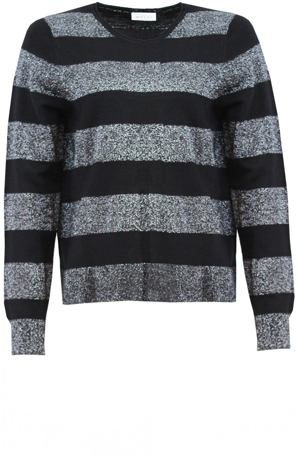Filina Black Sparkle Striped Top