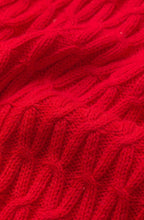 Flame Scarlet Patterned Knit Oversized Jumper