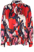 Flame Scarlet Satin Finish Iranai Blouse