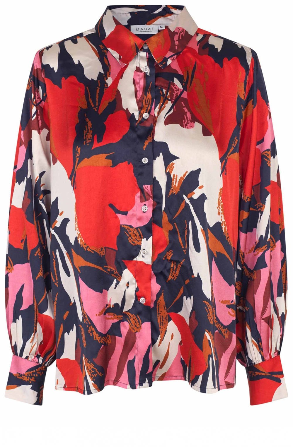 Flame Scarlet Satin Finish Iranai Blouse
