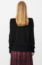 Floraia Black Wide Fold Over Neck Jumper