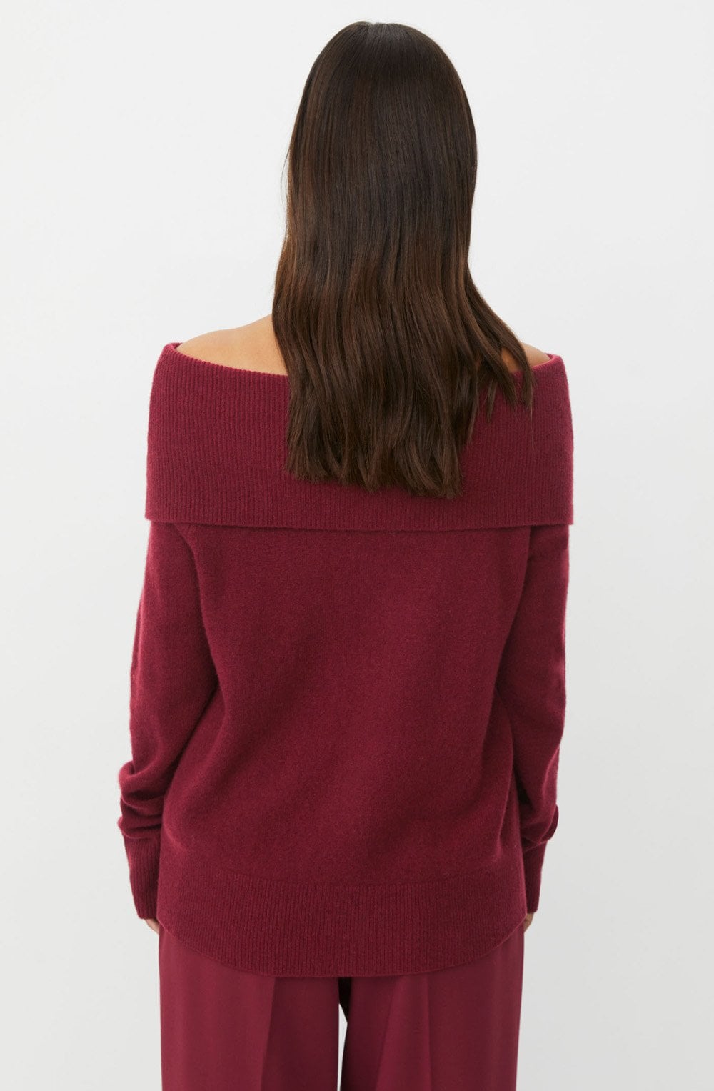Floraia Twany Port Wide Fold Over Neck Jumper