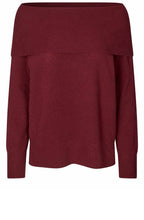 Floraia Twany Port Wide Fold Over Neck Jumper