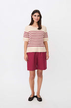 Florayne Beet Red Striped Summer Knit Top