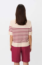 Florayne Beet Red Striped Summer Knit Top