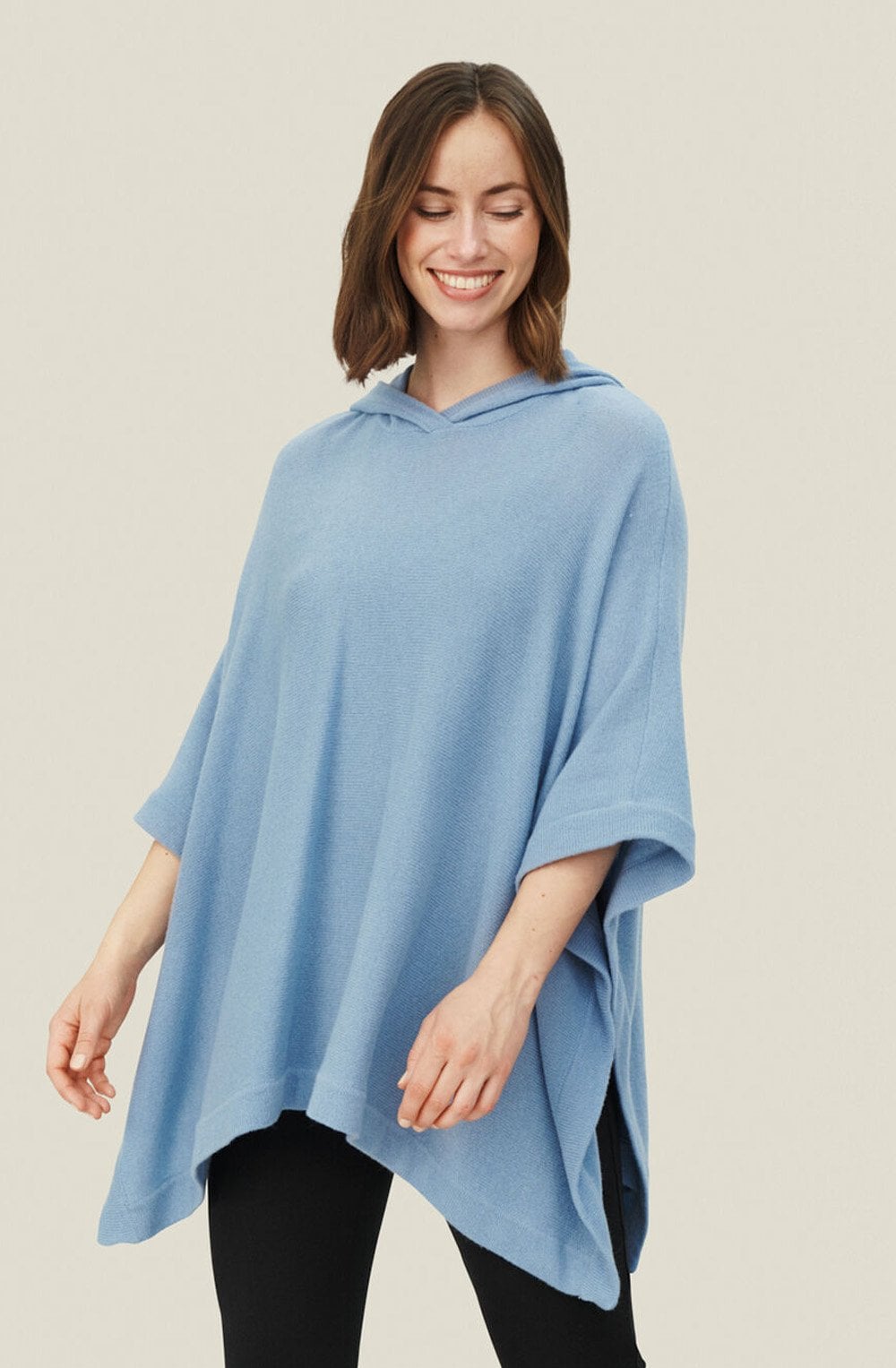 Fontini Faded Denim Hooded Poncho