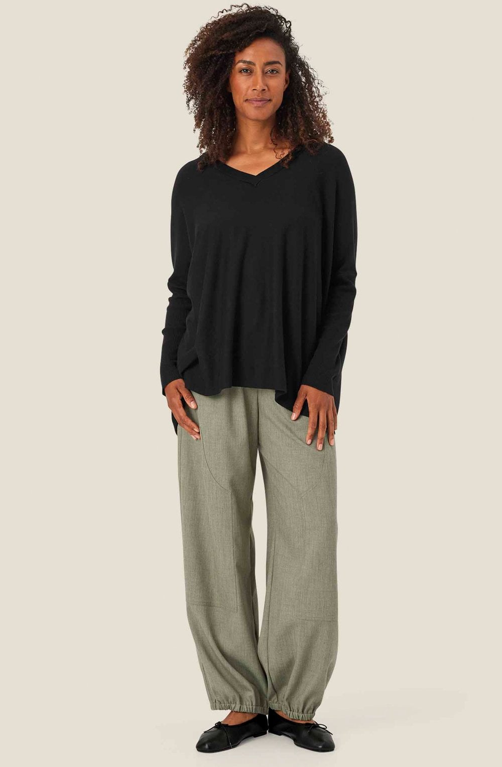 Foxanne Black High Neck Oversized Jumper