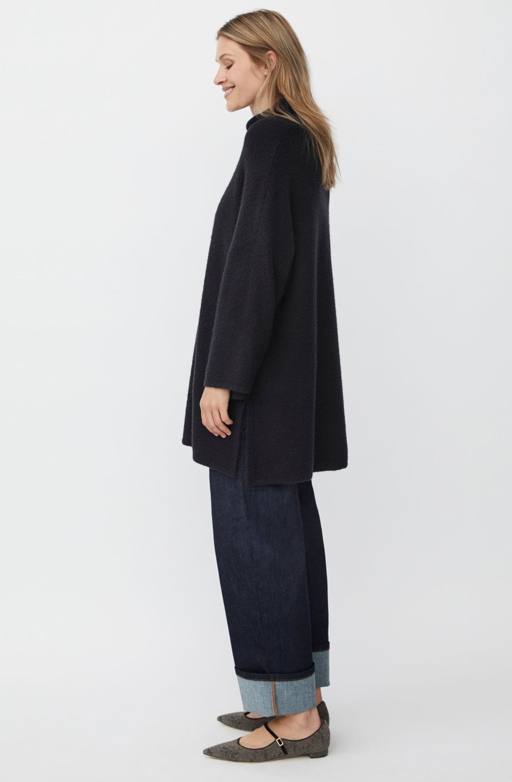 Foxanne Black High Neck Oversized Jumper