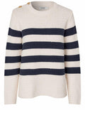 Frellis Whitecap and Navy Chunky Knit Jumper