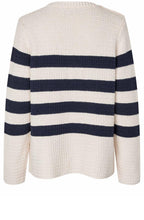 Frellis Whitecap and Navy Chunky Knit Jumper