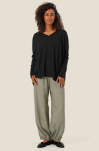 Fronia Black Oversized V Neck Jumper