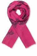 Fuchsia Red Astala Embroidered Scarf