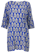 Gabrielis Greek Blue Leaf Print Tunic