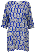 Gabrielis Greek Blue Leaf Print Tunic