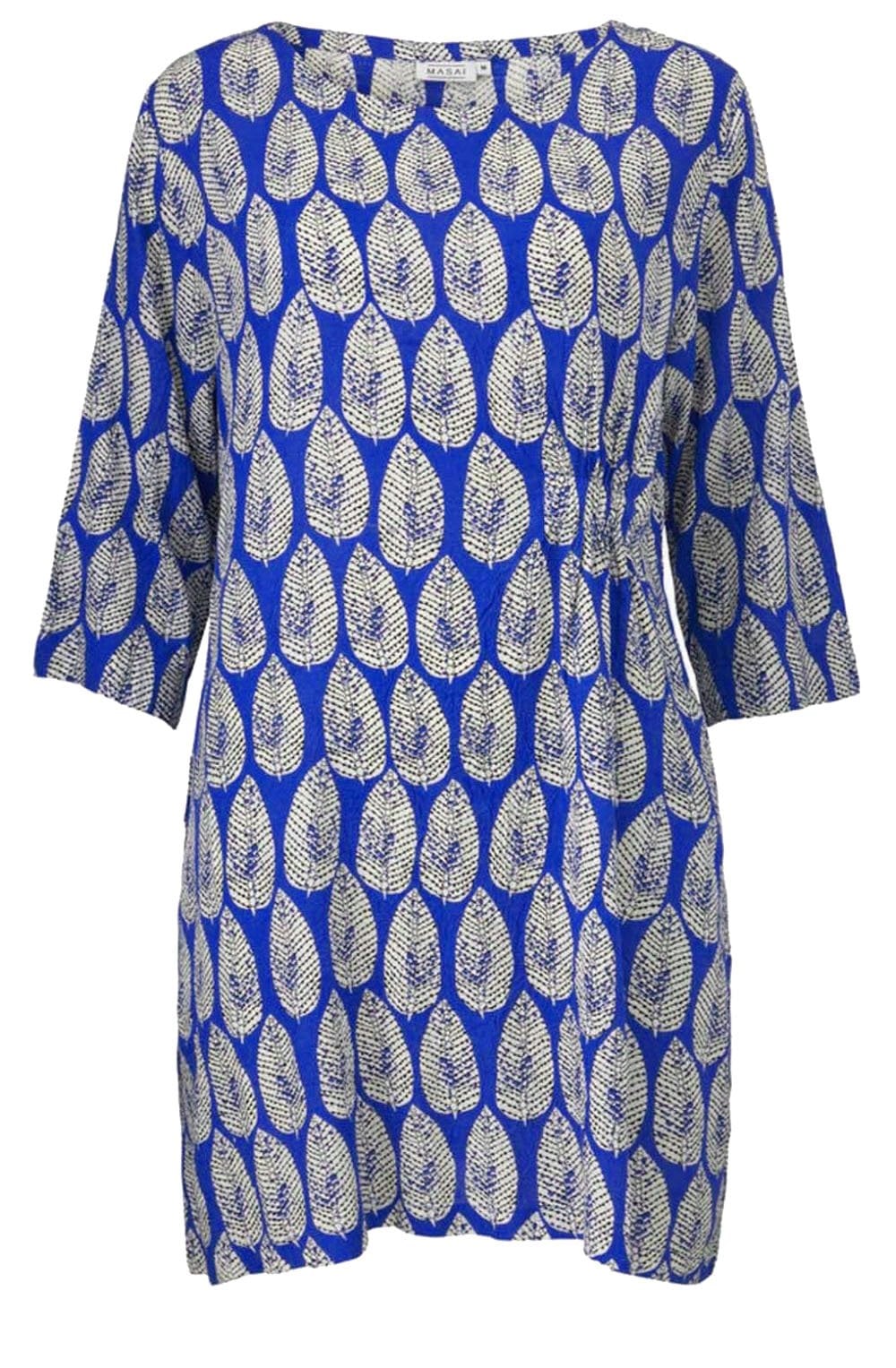 Gabrielis Greek Blue Leaf Print Tunic