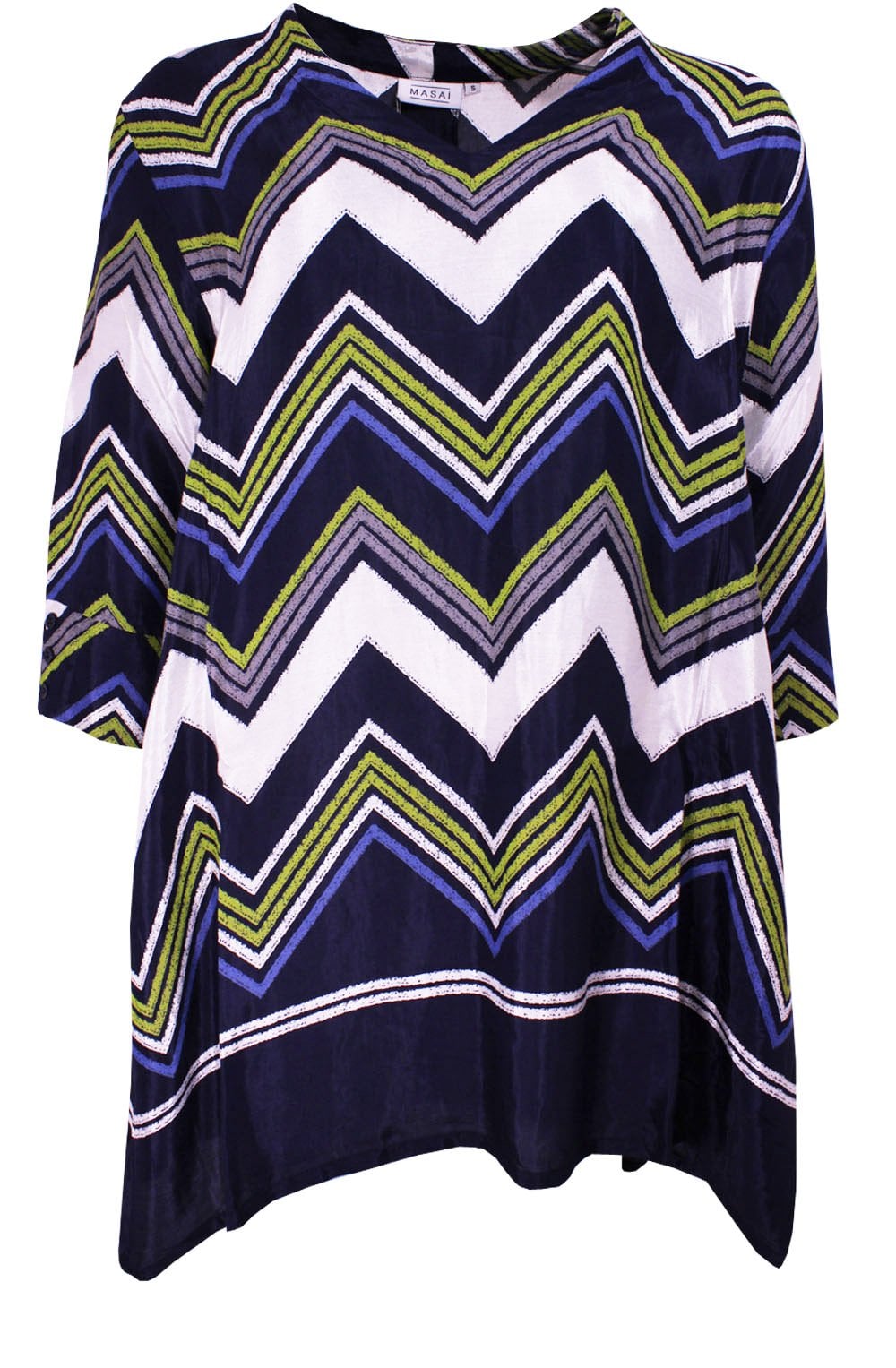 Galeni Lime Zig Zag Print Tunic