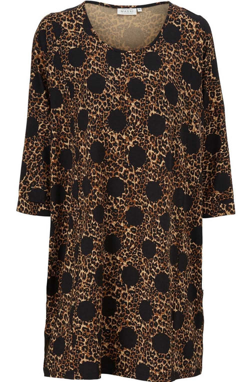Galeny Monks Robe Leopard Print Tunic