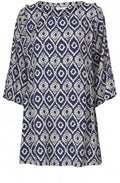 Ganes Blue Graphic Print Tunic