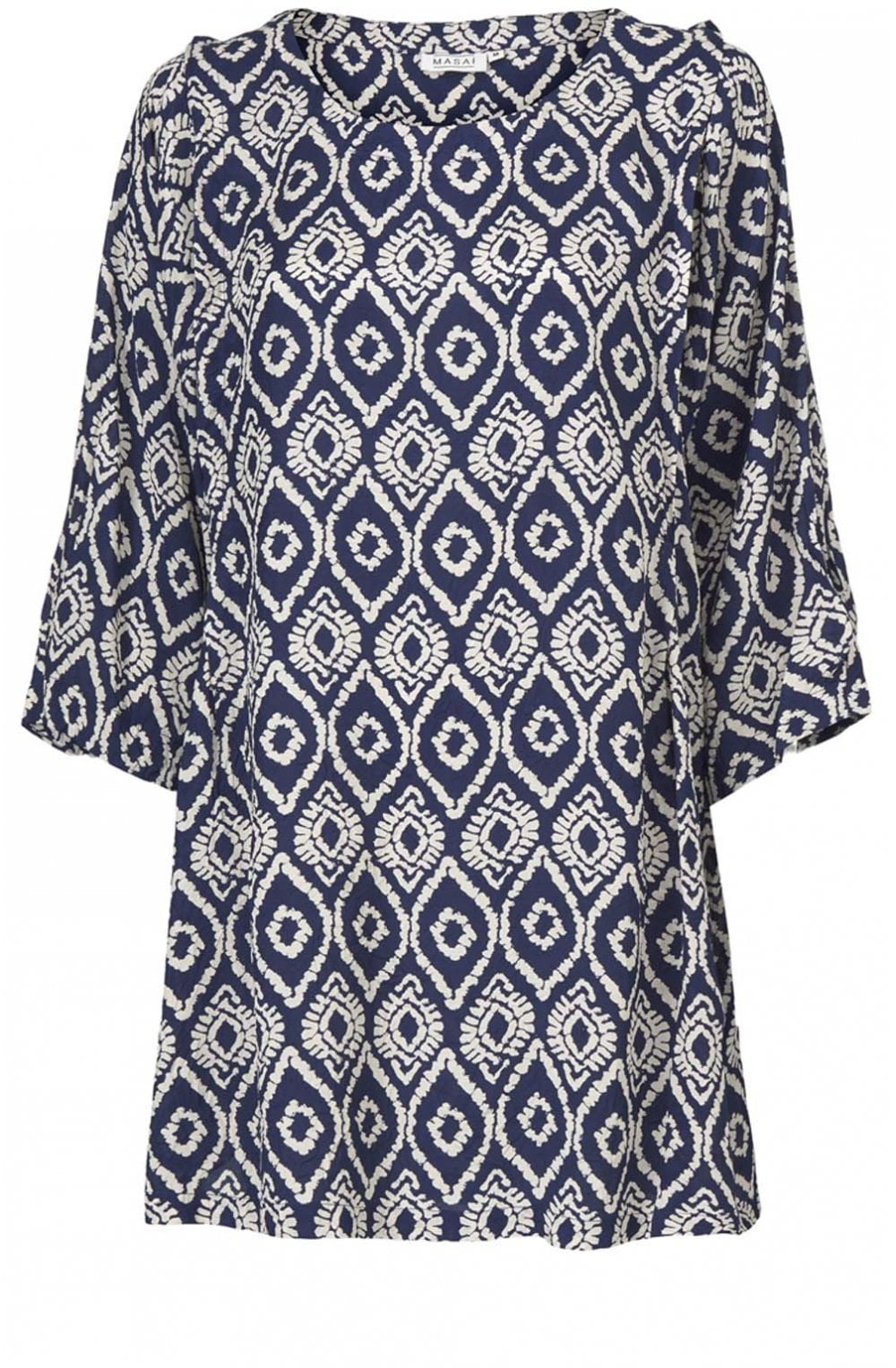 Ganes Blue Graphic Print Tunic