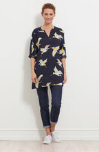 Garnet Navy Crane Print Tunic