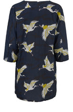 Garnet Navy Crane Print Tunic