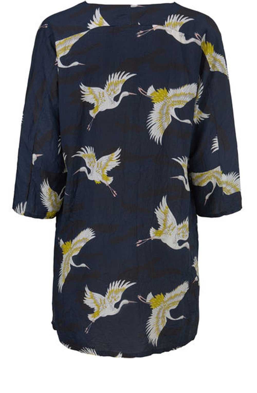 Garnet Navy Crane Print Tunic