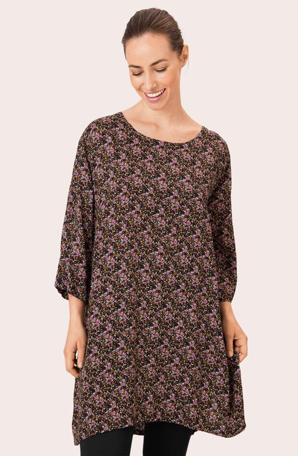 Garnetta Dusky Orchid Floral Print Tunic