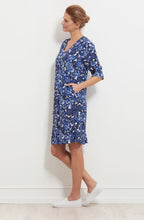 Garnetta Greek Blue Floral Tunic