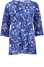 Garnetta Greek Blue Floral Tunic