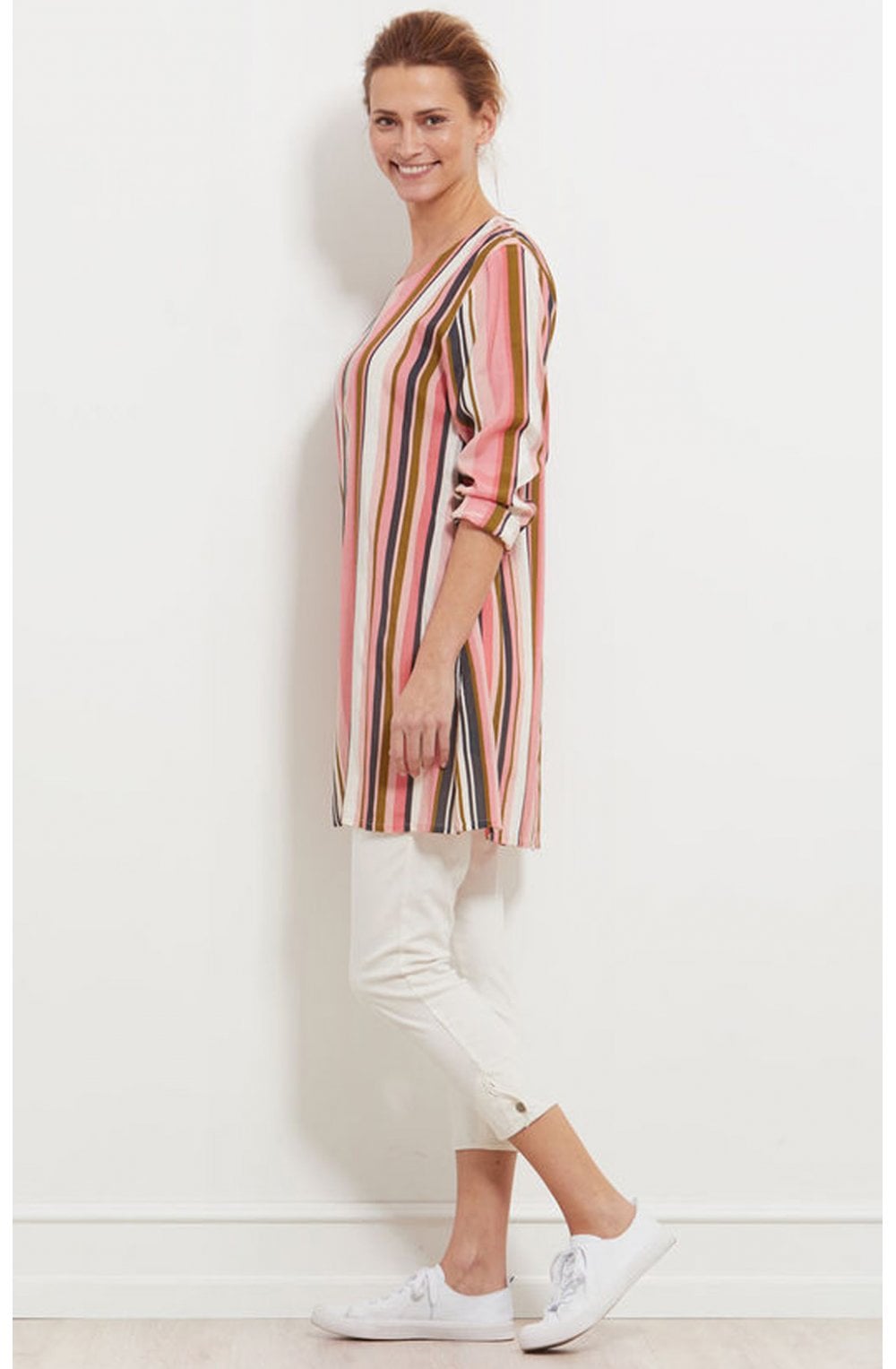 Gealma Blush Candy Striped Tunic