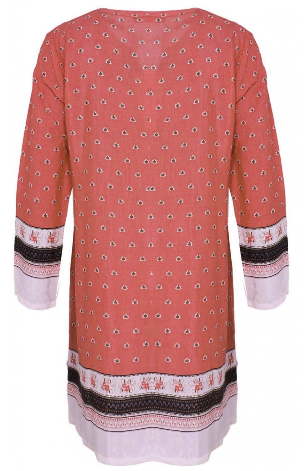 Geanna Blush Leaf Design Tunic