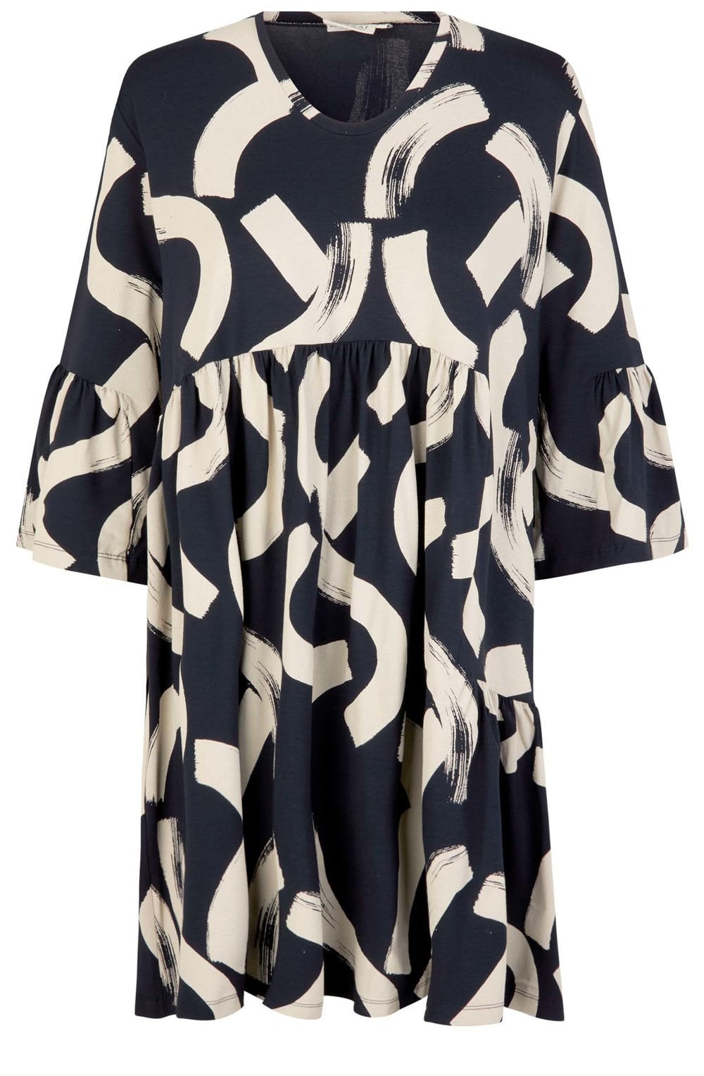 Gecia Navy Bell Sleeve Dress