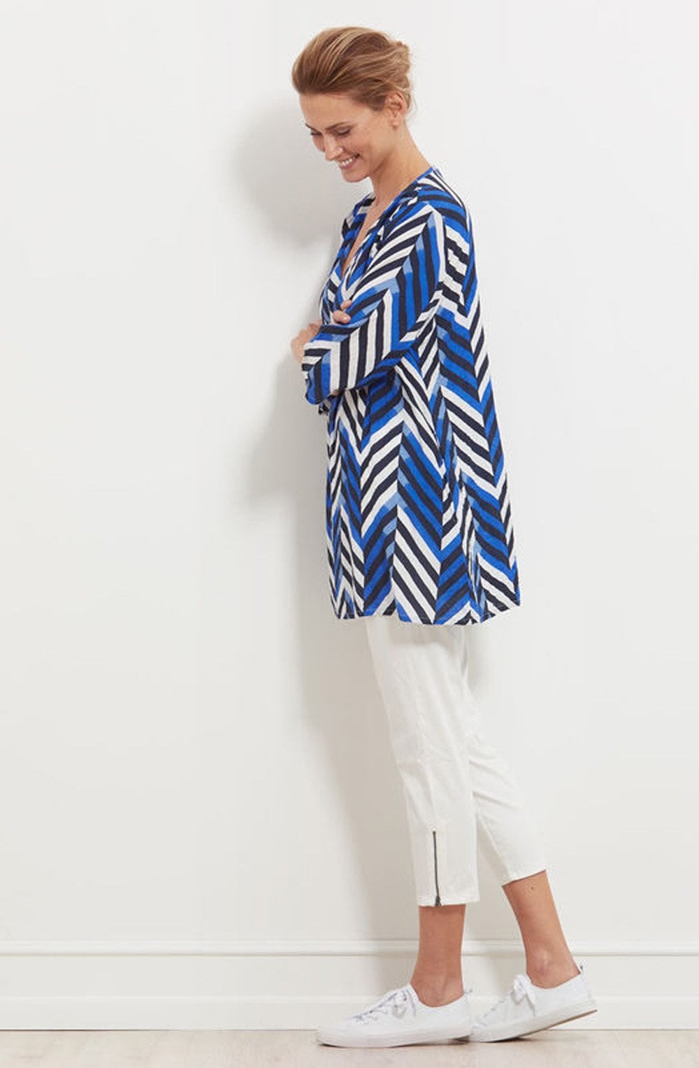 Gelsa Greek Blue Stripe Design Tunic