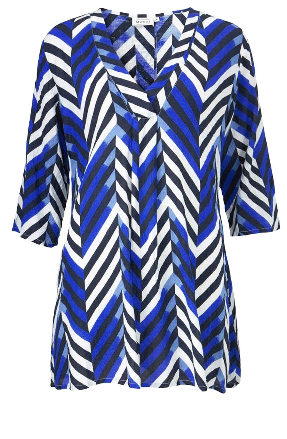 Gelsa Greek Blue Stripe Design Tunic