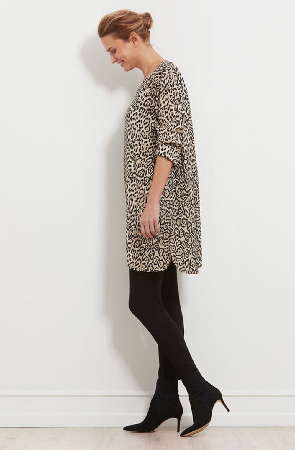 Genetta Sand Org Animal Print Tunic