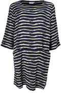 Geneva Navy & Lime Striped Tunic
