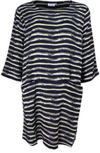 Geneva Navy & Lime Striped Tunic