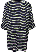 Geneva Navy & Lime Striped Tunic