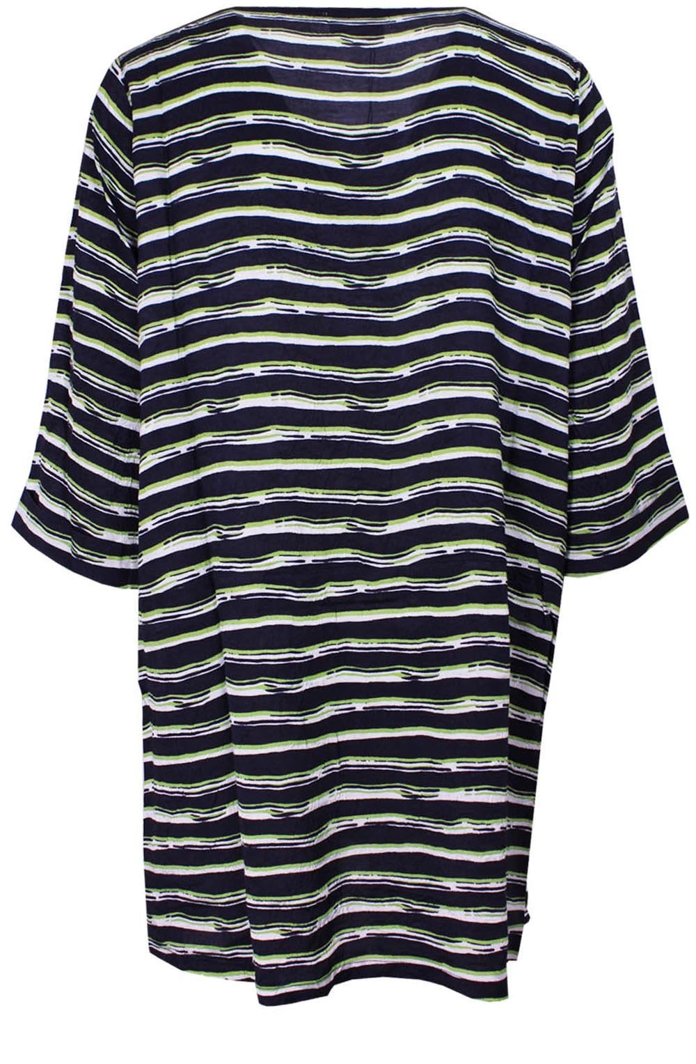 Geneva Navy & Lime Striped Tunic